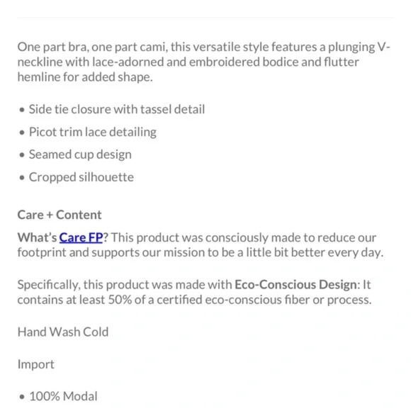 🌴4/$30 Sale🌴 Free People Feels Like Saturday Knit Brami - Picture 8 of 8